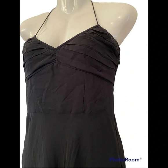 Ann Taylor Loft Black Cocktail Spaghetti Halter Tie Neck Chiffon Dress S… - Picture 2 of 10